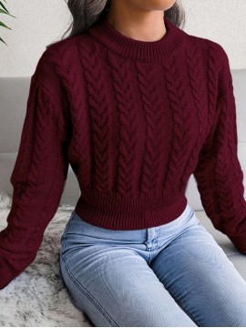 Women's Elegant Long Sleeve Sweater - Soft Pullover Sweater for Fall/Winter, Chic Everyday & Formal Outfits - Easy Care Round Neck Sweater Sweater for Women, Cute Sweaters