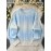 New Thickened Twisted Long Sleeve Sweater for Women in Lazy Style Blue Top