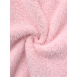 [Soft Thermal Sweater] Soft & Comfortable Women's Thermal Round-Neck Loose Fit Long Sleeve Sweater | All-Season Casual Top, Solid Color, Easy Care Hand Wash/Dry Clean, Medium Stretch, Clean Design