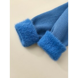 [Soft Thermal Sweater] Soft & Comfortable Women's Thermal Round-Neck Loose Fit Long Sleeve Sweater | All-Season Casual Top, Solid Color, Easy Care Hand Wash/Dry Clean, Medium Stretch, Clean Design