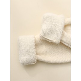 [Soft Thermal Sweater] Soft & Comfortable Women's Thermal Round-Neck Loose Fit Long Sleeve Sweater | All-Season Casual Top, Solid Color, Easy Care Hand Wash/Dry Clean, Medium Stretch, Clean Design