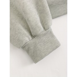 Women'S Casual Gray Hoodie with Double Bow Print - Long Sleeve, Zip-Up Pullover, All-Season Comfort, Casual Wear Hoodie|Casual Style Hoodie|Zippered Hoodie