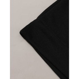 Women's CALVIN Letter Print Hooded Sweatshirt - Oversized Kangaroo Pocket & Drawstring Hood, Cozy Fall Winter Sweater with White CALVIN Logo, Casual Pullover (Machine Washable) for Casual Attire