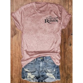 Casual Bird Lover's Printed Crew Neck T-Shirt - Women's Short Sleeve Top - Women's Clothing