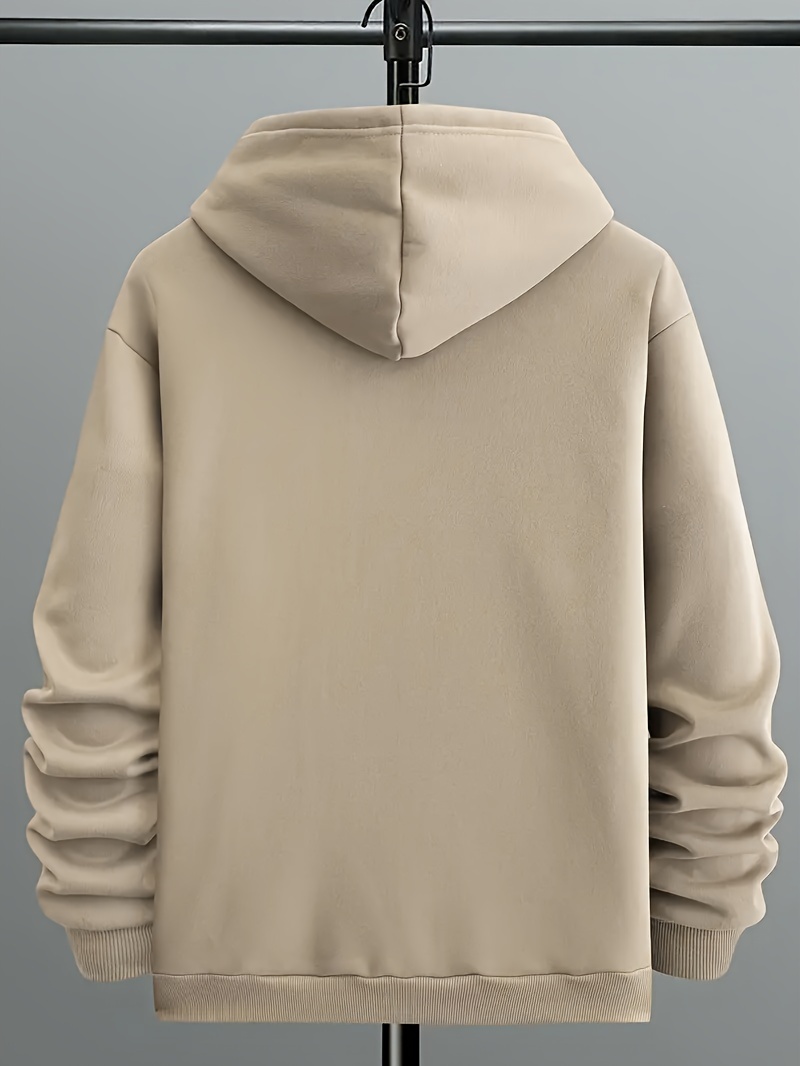 mens plus size fleece lined hoodie   color pullover with kangaroo   for   plus size details 5